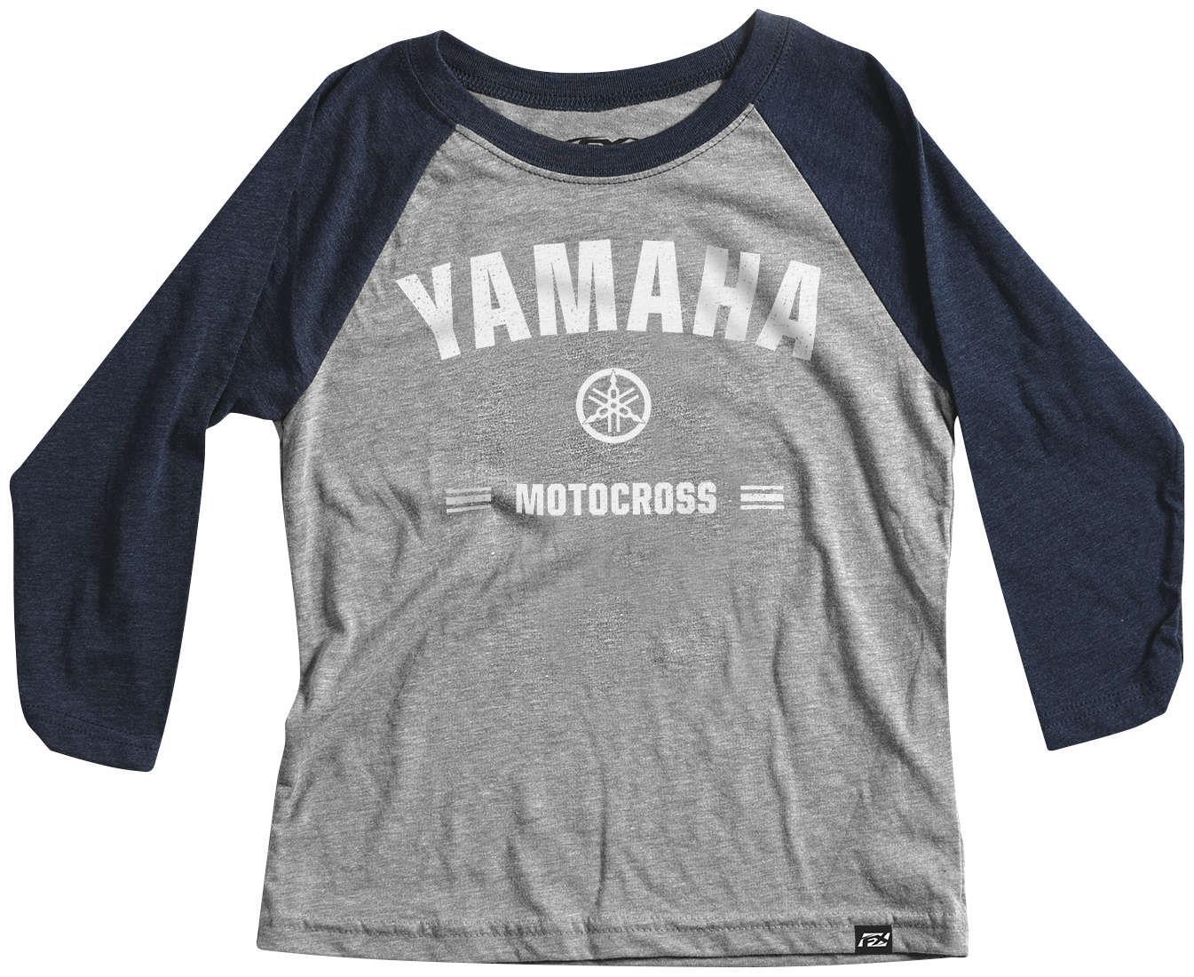 Factory Effex Yamaha Speedy Baseball Youth Tee in Navy/Gray - Size X-Large 22-83216