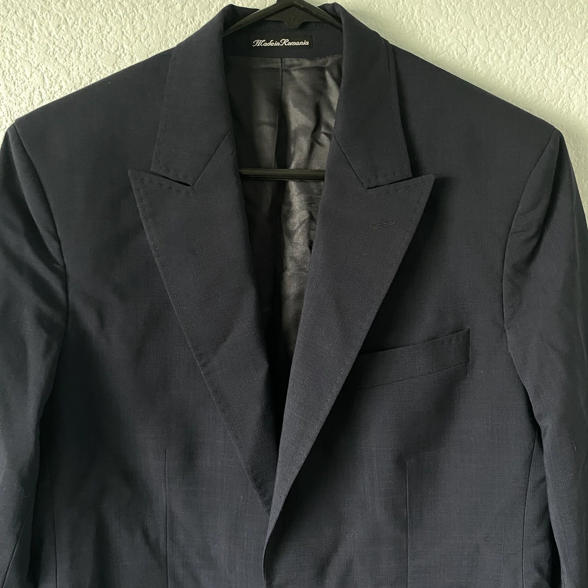 VESTE COSTUME HOMME LOUIS VUITTON BLEU FONCÉ TAILLE 36 Long EU 46 BLAZER  LAINE R