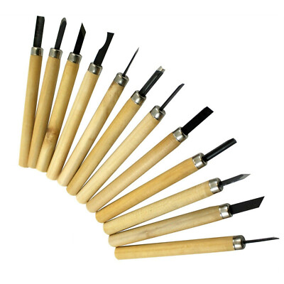 NEU 12-TEILIGES HOLZSCHNITZEN MEISSEL HANDWERKZEUG SET KIT SCHNITZER HOLZBEARBEITUNGSAUSSCHNITTE ZUM SELBERMACHEN