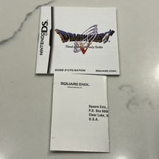 FRENCH Manual Reg Card ONLY Dragon Quest V Hand Of The Heavenly Bride DS