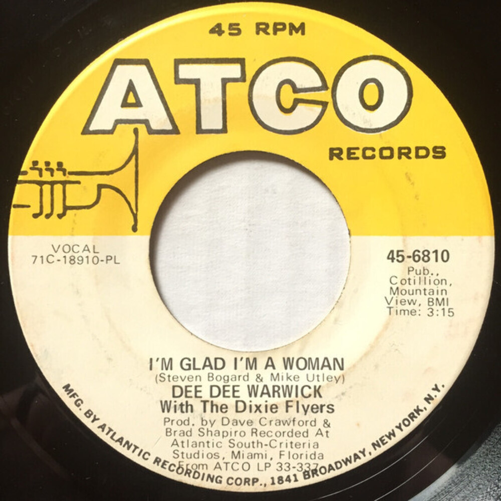 英7” Dee Dee Warwick Suspicious Minds 2091092 Atlantic /00080 Dee Dee Warwick - Suspicious Minds (7