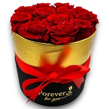 12-Piece Forever Flowers Round Box - Preserved Roses