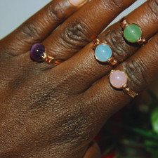 Rose gold plating gemstone rings