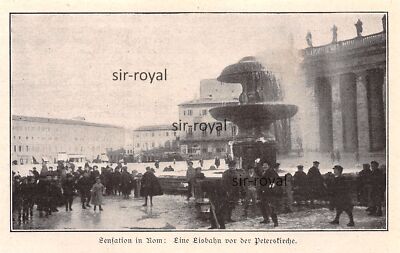 Eine Eisbahn vor der Peterskirche in Rom - Italien - 1905 ~13x8cm