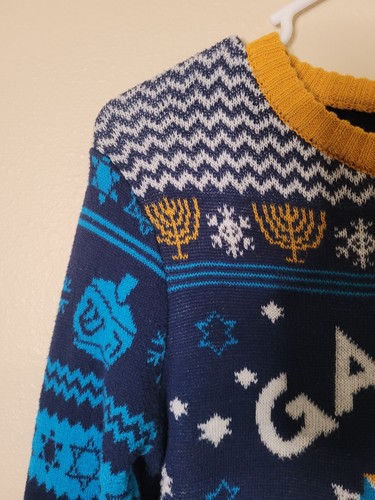 Well Worn Boys Sweater Blue Medium Holiday Christmas Long Sleeves Kids Youth - Picture 5 of 10