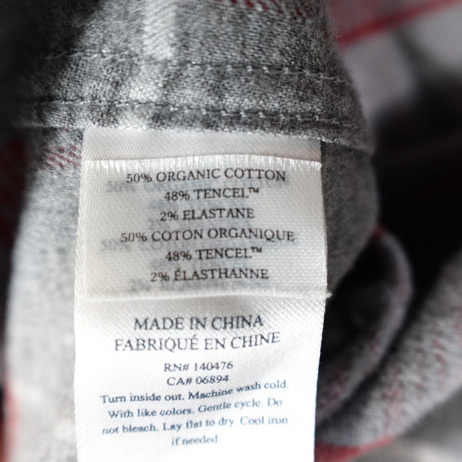 Faherty Womens Shirt S Gray Flannel Plaid Organic… - image 3