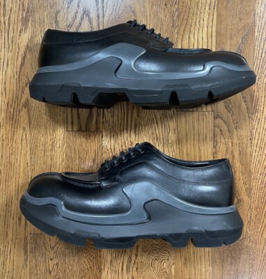 Luxury Prada Chunky Sneakers Black Leather 2EG132 Men's Size Luxury Prada Chunky Sneakers Black Leather 2EG132 Men's Size