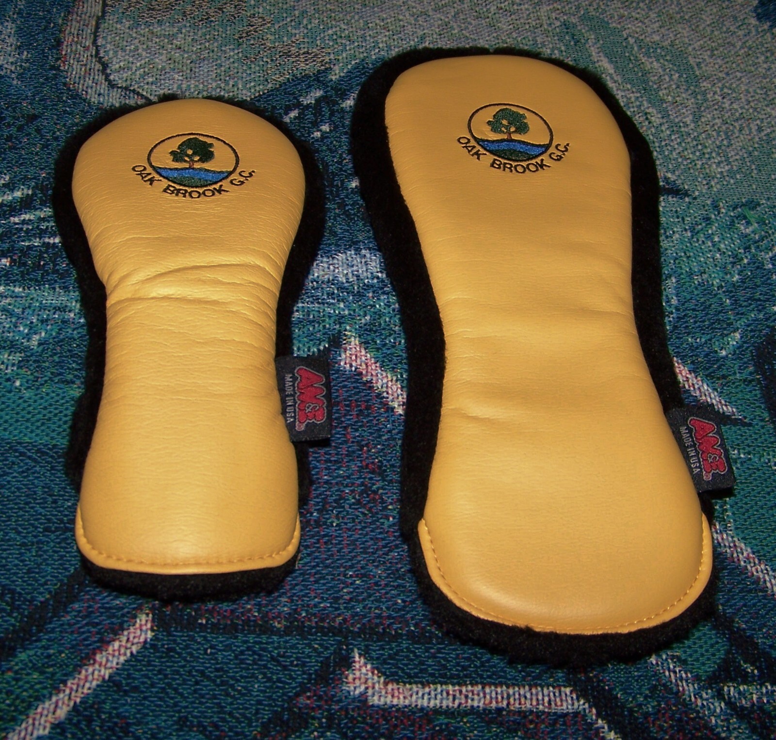 NEW AM&E 3 5 Fairway Wood & Hybrid Rescue Head Covers OAK BROOK GOLF CLUB Yellow