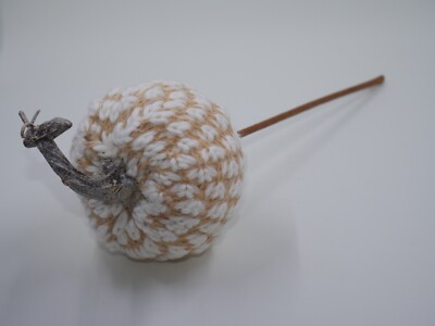 Knit Cream Khaki Pumpkin Floral Pick Stem 4pc Set HL NEW NWT