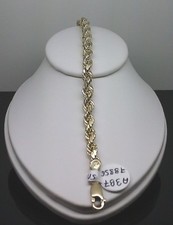 10K Yellow Gold bracelet Men Ladies Real Thick rope 5mm 7.5 Inch Real Gold