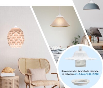 Mini Pendelleuchten Set, 2 Stück weiß E27 Pendelleuchte Kabel verstellbar
