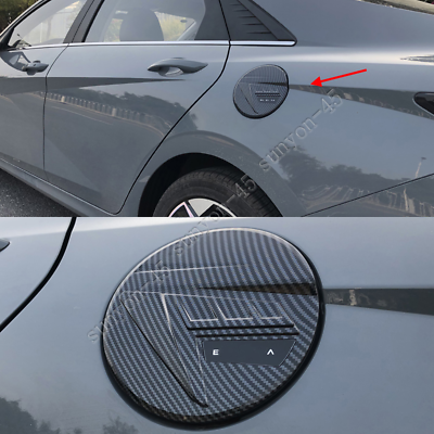 For Hyundai Elantra 2021 Carbon Fiber Look Car Fuel Tank Oil Gas Cap Cover Trim