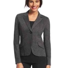 CAbi 616 Jet Set Gray Ponte Blazer Jacket Size 6