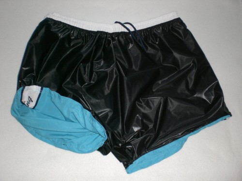 PVC COTTON DOPPEL BADEHOSE SHORTS & INNEN EXTRA SOFT PVC SWIM PANTS L - Picture 7 of 12