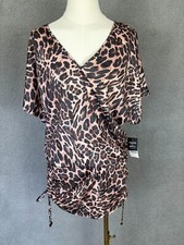 Bar III Women's Beach Cheetah-Print Adjustable Cover-up Caftan Medium NWT's.