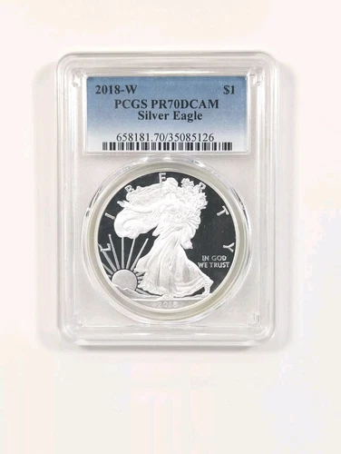 2018-W American Silver Eagle $1 PCGS PR70 DCAM ~ Proof Deep Cameo