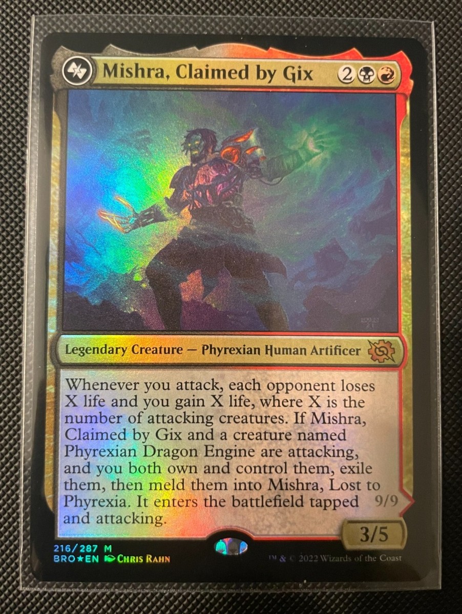 mishra mtg card Mishra, Claimed by Gix [FOIL] Unearth only as a sorcery.) The Brothers War (BRO) #295 Illustrated by Cosmin Podar Magic Magic The Gathering - Mishra's