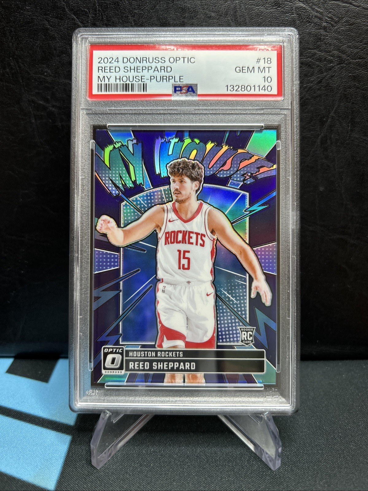 REED SHEPPARD 2024-25 Donruss Optic My House Purple #18 Rookie Holo Prizm PSA 10