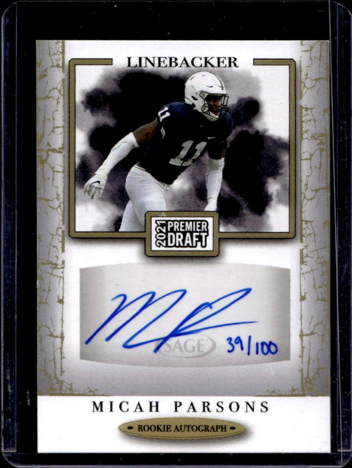 Micah Parsons Sage Hit Premier Draft Autograph #A23 Gold
