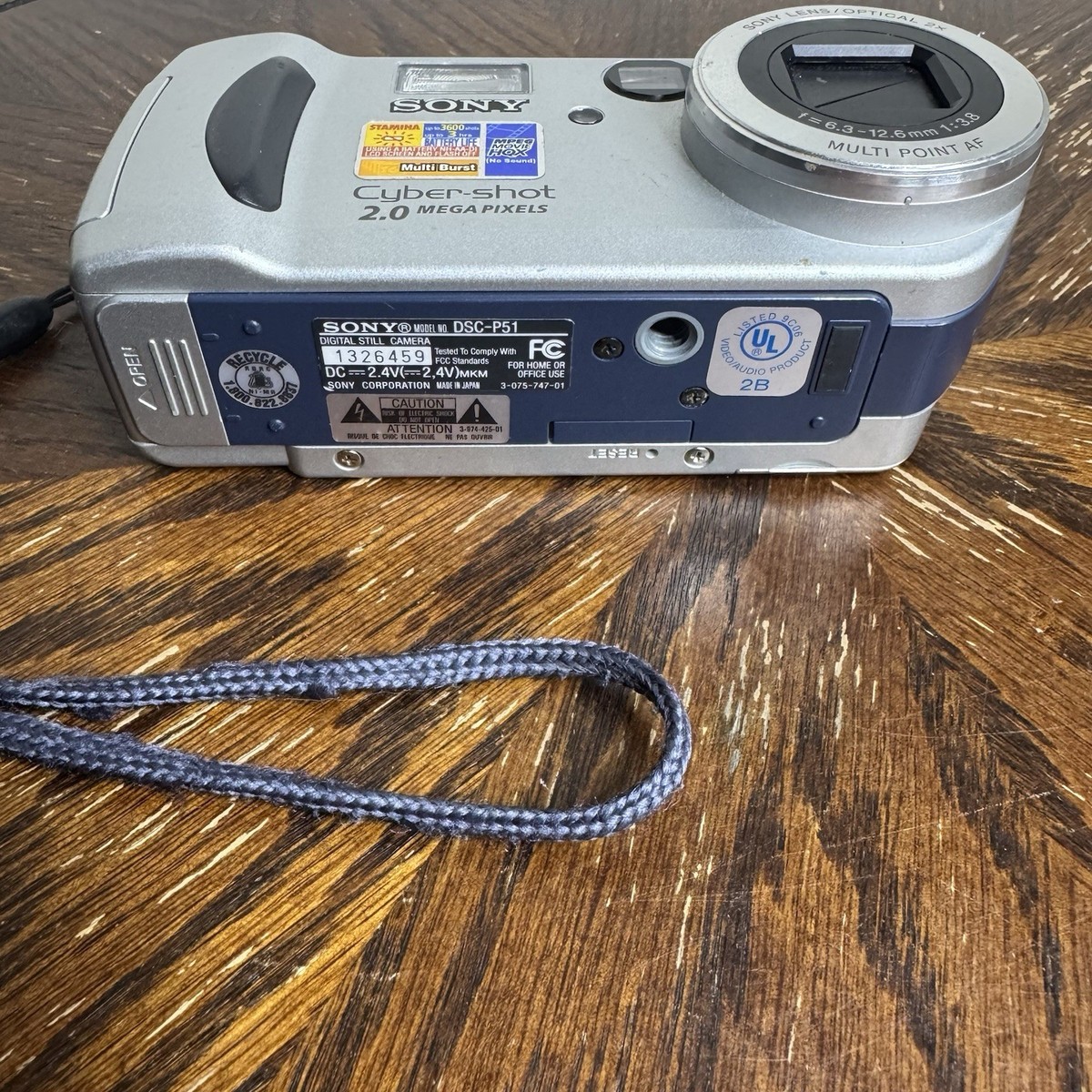 Sony Cyber-shot DSC-P51 2.0MP Digital Camera - Silver for sale