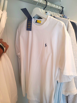 Polo Ralph Lauren Herren T-Shirt Baumwolle Kurzarm Rundhals Weiß L