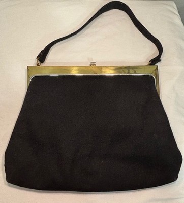 Vintage 50s 60s Wool or Like Mel Ton Deco Tall Handbag Purse