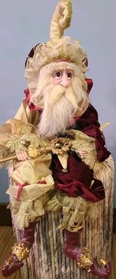 RARE Mark Roberts 32'' Burgundy Regent Royal Jester Santa Early Deluxe HTF Large