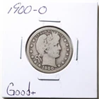 1900-O 25C Barber Liberty Head Quarter Dollar in Good+ Condition #7362