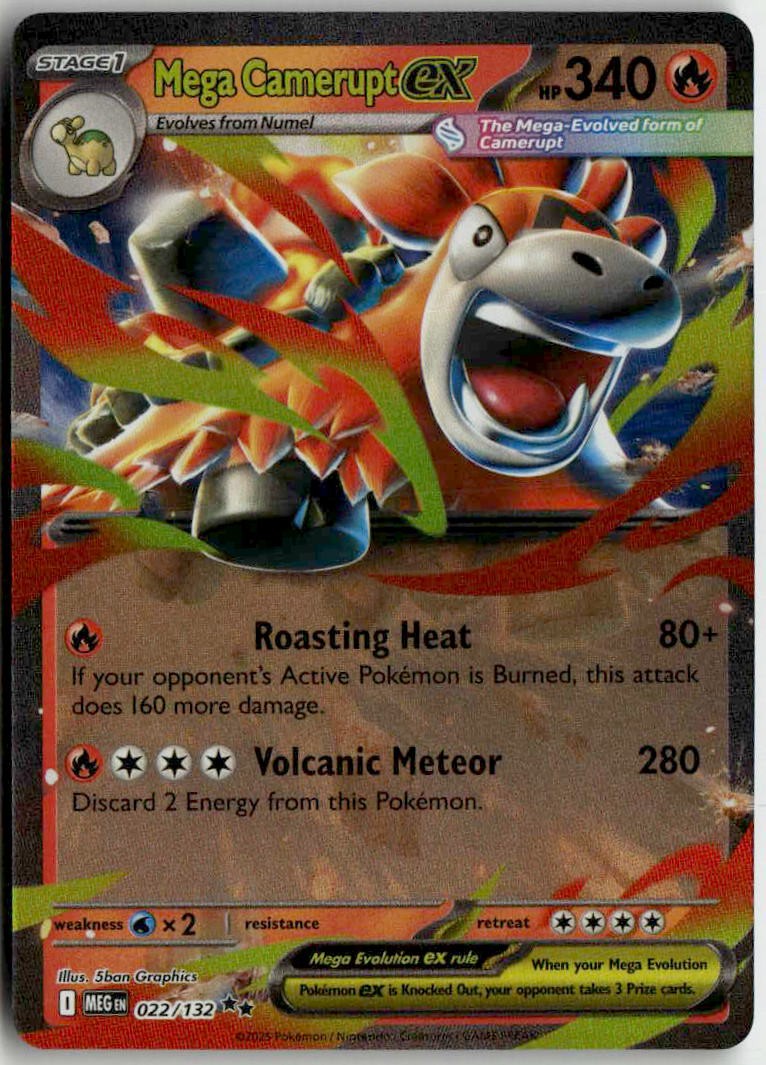 Mega Camerupt ex ME01: Mega Evolution 022/132 Holofoil NM