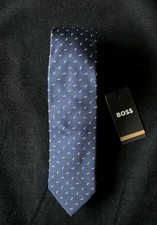 HUGO BOSS BLACK LABEL SILK TIE NAVY/GREEN MADE IN ITALY 50499332-NWT