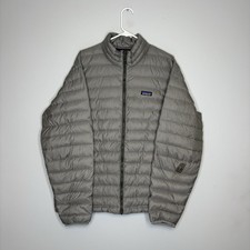 Patagonia Down Sweater Men's XL Full Zip Goosedown Jacket Hiking Puffer Gray
