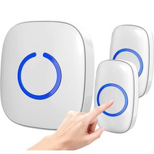 LED Funkklingel Türklingel Funk Set Plug-in Klingel 52 Melodien 300M Reichweite