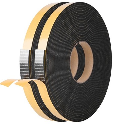 Weatherstripping Foam Tape 3/4'' x 1/8'' x 50ft Insulation Seal for Doors &