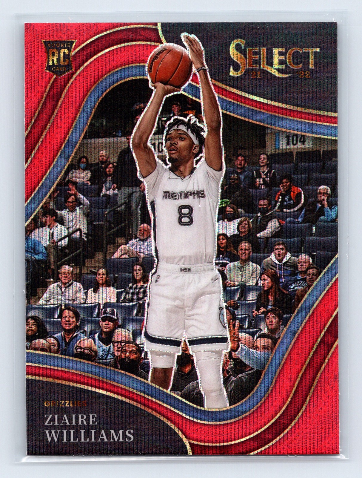 2021-22 Panini Select #285 Ziaire Williams Red Wave Prizms Courtside Rookie