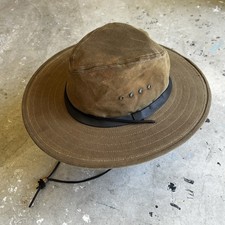 FILSON Tin Cloth Bush Hat Large Tan Made In USA