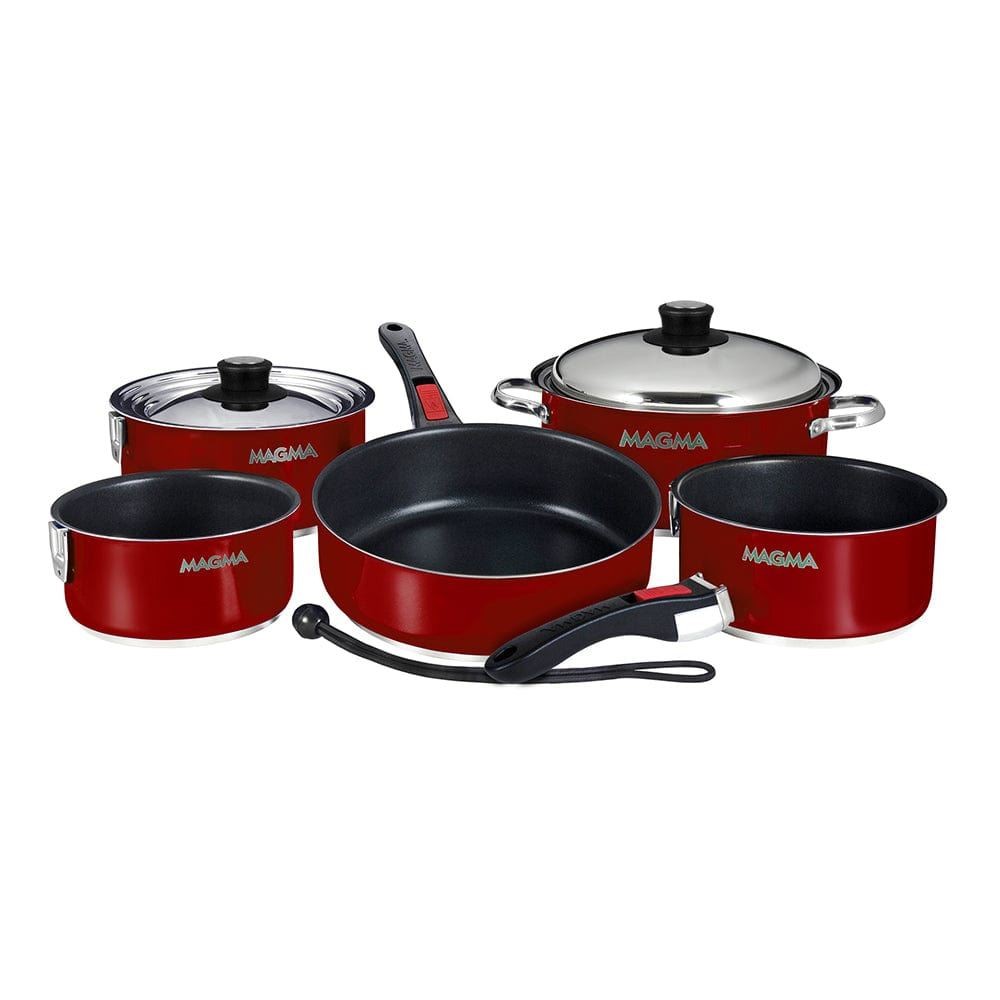 Magma Nesting 10-Piece Red Slate Black Ceramica Induction #A10-366-MR-2-IN