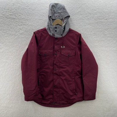 Oakley Jacket Mens Medium Red Grey Biozone FN Dry 10K Hooded Snowboard Ski