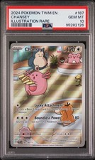 2024 POKEMON TWM EN-TWILIGHT MASQUERADE ILLUSTRATION RARE #187 CHANSEY PSA 10