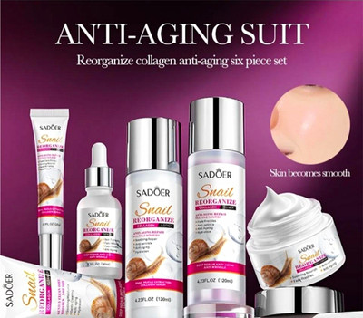 SADOER Snail Reorganize Collagen Snail Mucin Anti-Aging Face Skin Care Set