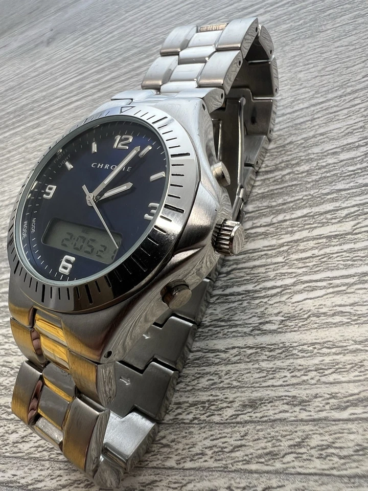 Relógio masculino AZZARO CROMADO 41mm mostrador azul - Imagem 4 de 4