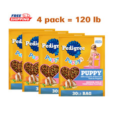 4 Pack Pedigree® Growth & Protection Puppy Dry Dog Food, 30 lb bag 0.65 per pound