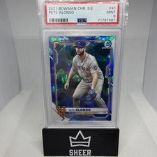 2021 Bowman Chrome Sapphire Pete Alonso #41 Base Mets PSA 9