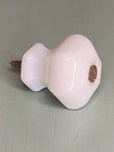 Vintage Hexagonal Milk Glass Cabinet Door Knob