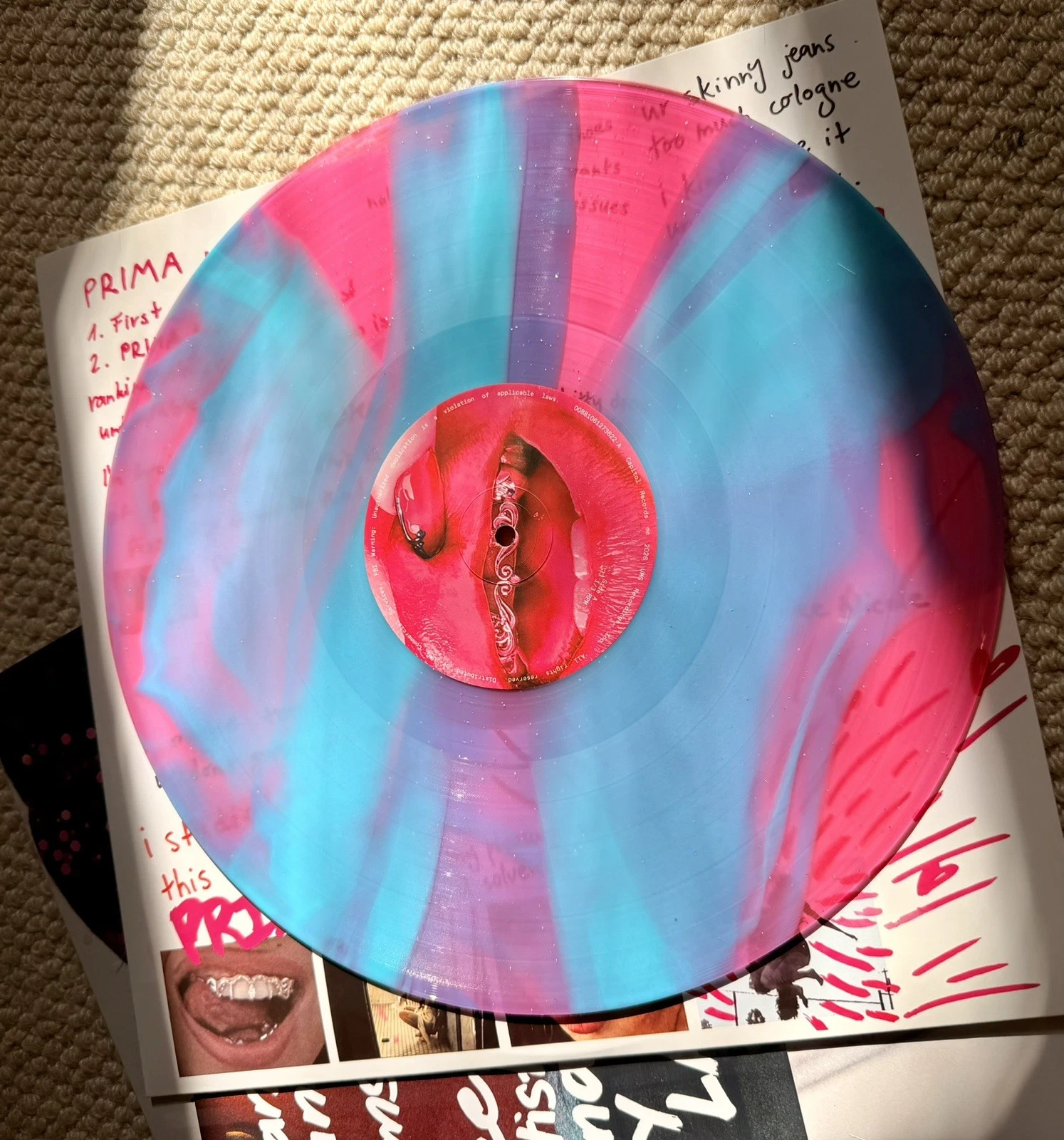 Prima Blood Records Pink Glitter Blue Vinyl LP Limited Edition 14xx/3000