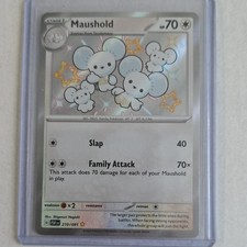 The Pokémon Company Maushold SV Paldean Fates Shiny Rare Holo EN #210/091 on eBay