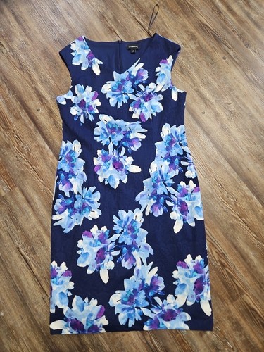 liz claiborne floral sleeveless cocktail dress, Sz 18, Blue/purple