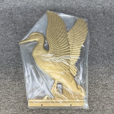  VTG Ducks Unlimited Weathervane 3 Dimensional Aluminum Gold Finish Original Box