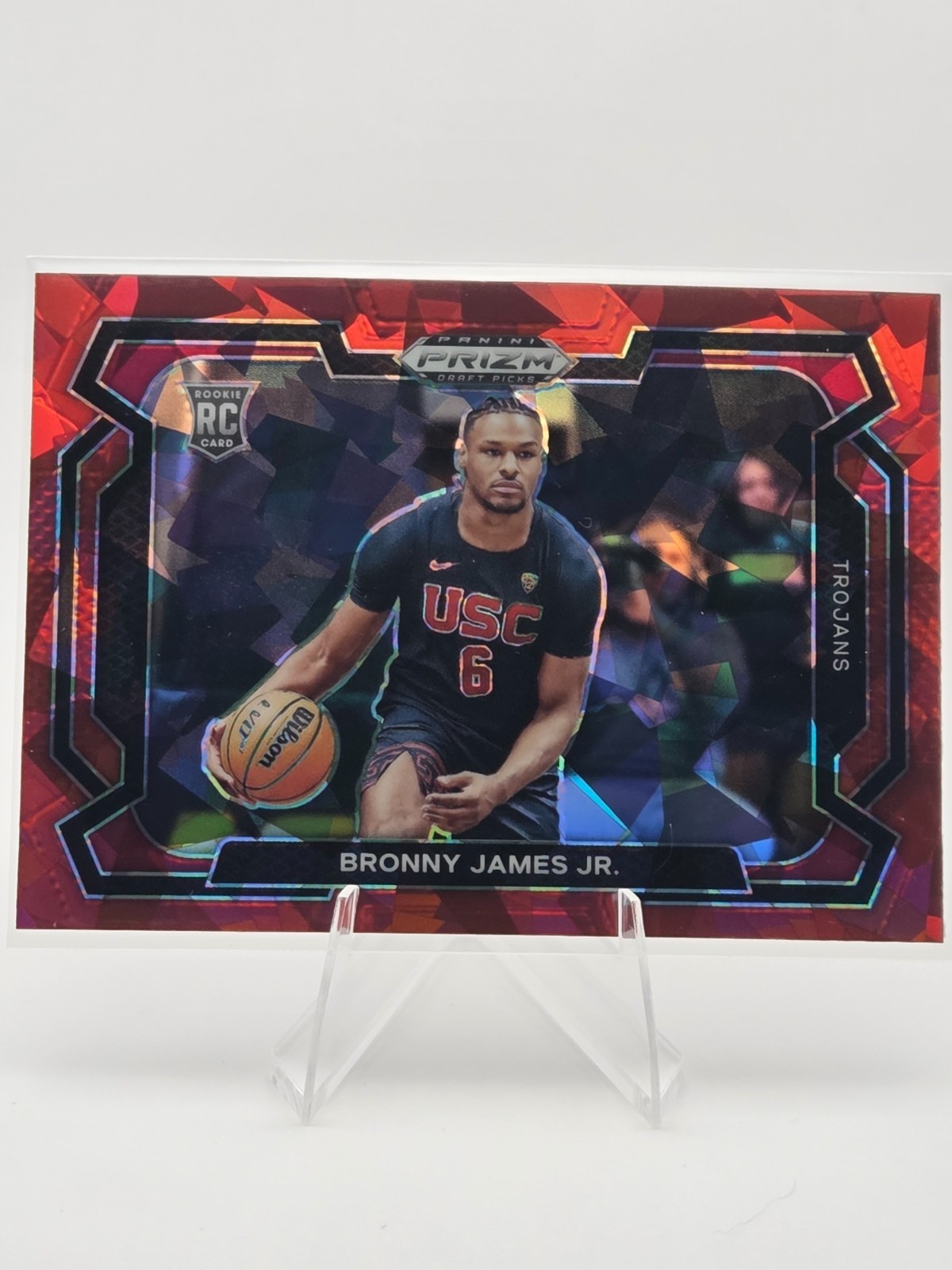 Bronny James Jr. 2024 Prizm Draft Picks Red Ice Variation 86 USC