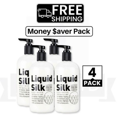 Liquid Silk Personal Water Based Lubricant Large Pump Bottle 500ml - PACK OF 4