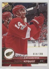 2017-18 Upper Deck Exclusives 18/100 Gustav Nyquist #66 0c3